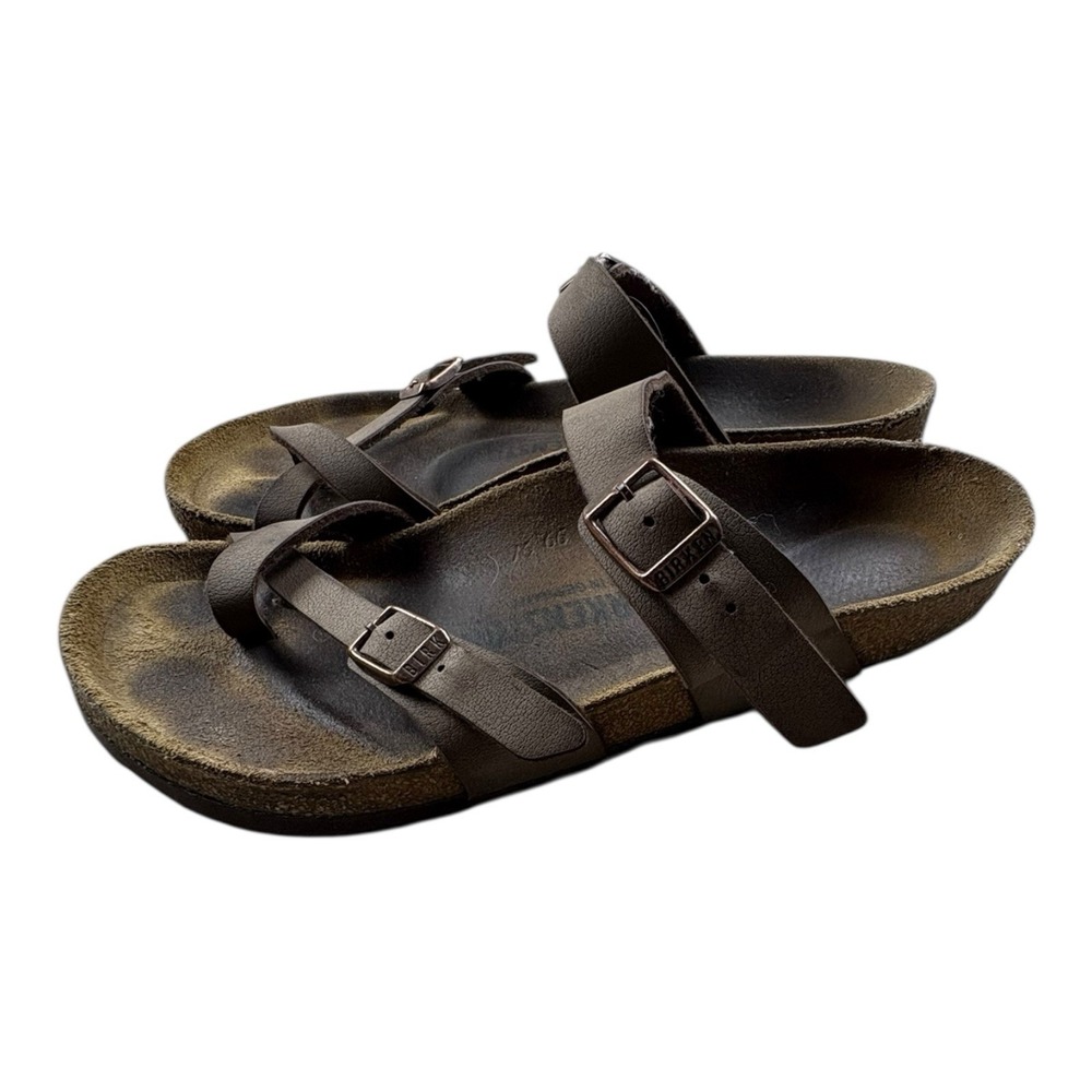 Birkenstock Yara Sandals Brown Leather Women's Size 39 Needs Repair Read - Picture 11 of 13